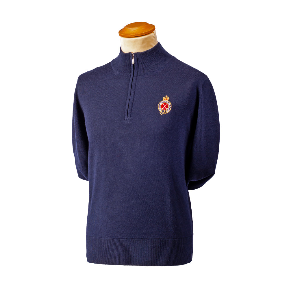 Royal Portrush Navy Johnstons of Elgin Merino Wool 1/4 Zip Jumper