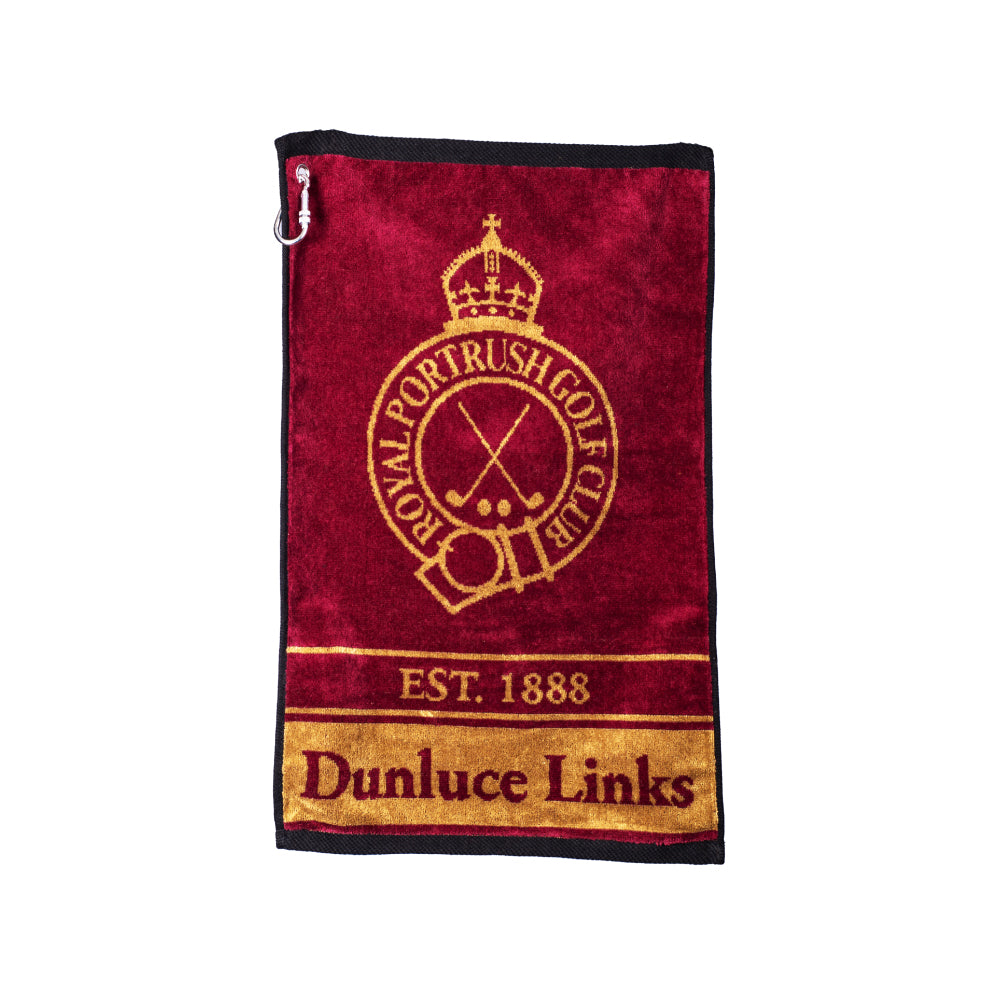 Royal Portrush Burgundy Velvet Jacquard Towel