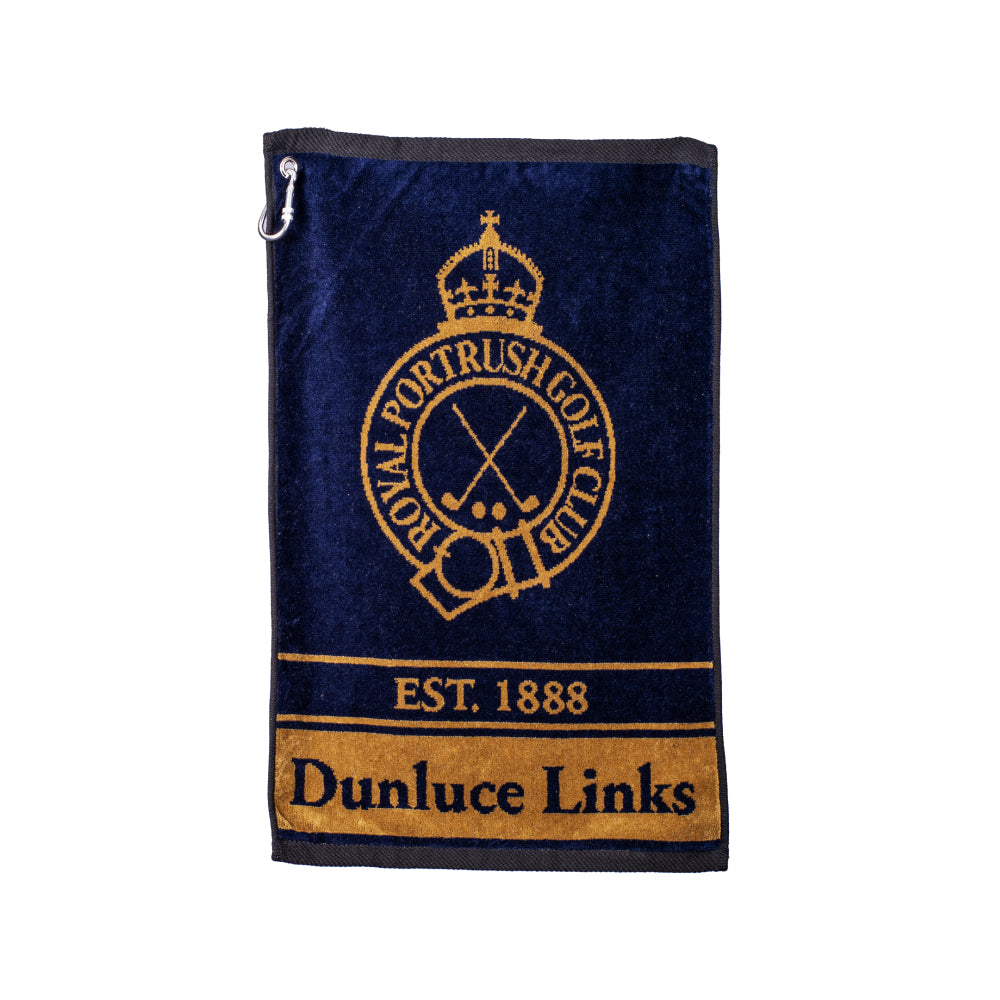 Royal Portrush Navy Velvet Jacquard Towel